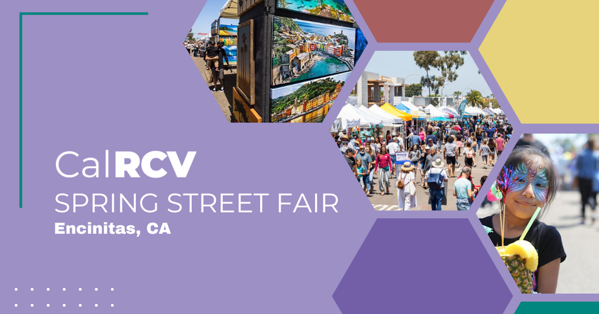 Cal RCV Canvassing the Encinitas Spring Street Fair · Mobilize